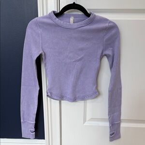 FP Movement by Free People Light Purple Ribbed Knit